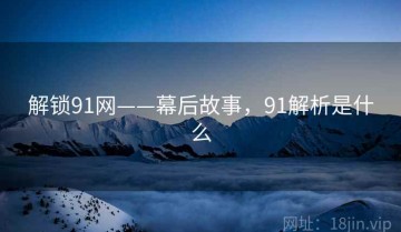 解锁91网——幕后故事，91解析是什么