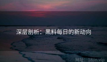 深层剖析：黑料每日的新动向