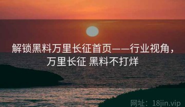 解锁黑料万里长征首页——行业视角，万里长征 黑料不打烊